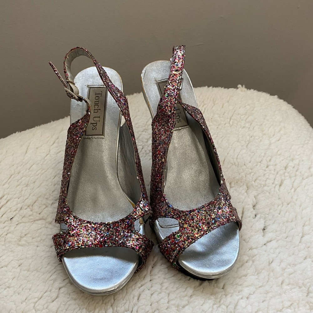 Multicolor glitter high heels